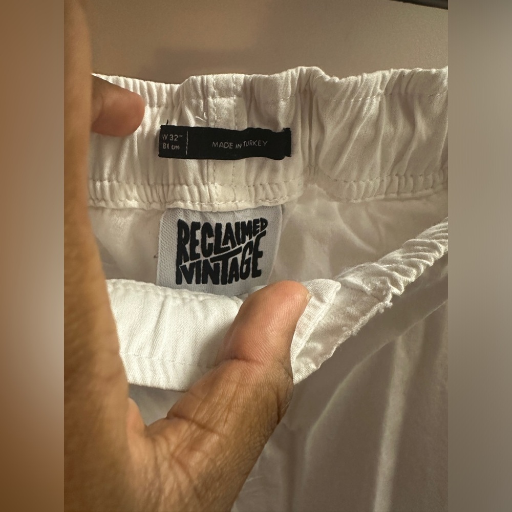 EXCELLENT condition W32 White Parachute Pants by reclaimed vintage - Picture 4 of 6